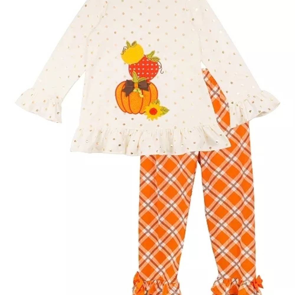 Rare Editions
Little Girls Applique Top and Legging Outfit, 2-Piece Set